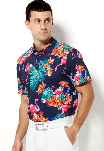 Arjen Kroos Men's Golf Polo Shirt Wicking Quick-Dry Athletic Print Performance Short Sleeve Polo in Saudi Arabia