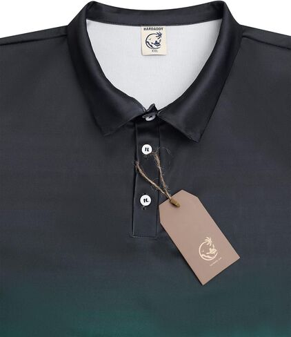 قمصان بولو كاجوال للرجال من Hardaddy ذات تصميم هندسي متدرج وأزرار سفلية وأكمام قصيرة in Kuwait