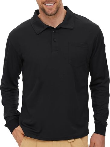 تي شيرت بولو رجالي من YuKaiChen بأكمام قصيرة وجيب سريع الجفاف وخفيف الوزن للتمرين in Kuwait