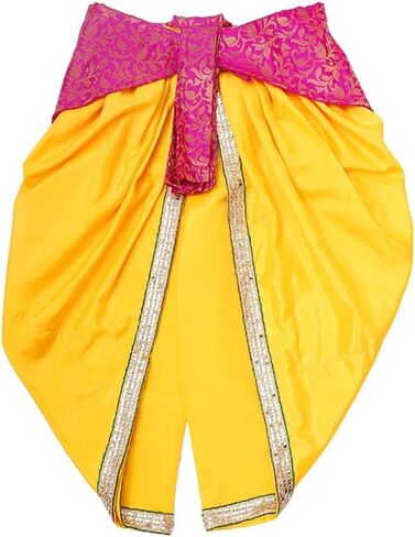 فستان كريشنا للأطفال الأولاد الصغار من الساتان Dhoti مع إكسسوارات زي كانها جي الصغير للأولاد والأطفال in Saudi Arabia