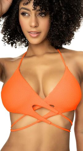 Mapalé by Espiral Women's Standard Ribbed Two Piece Swimsuit, Bright Orange in Saudi Arabia