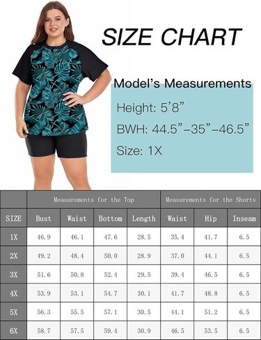 Davena Women's Plus Size 2 Piece Rash Guard Short Sleeve Swimsuit with Boyshorts Swim Shirt UPF 50+ in Kuwait