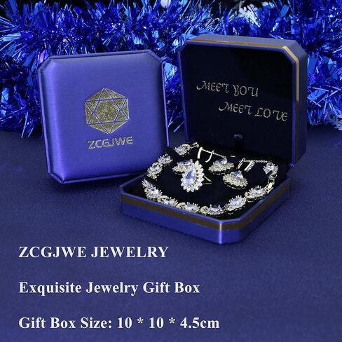 ZCGJWE مجموعات مجوهرات الأزياء للنساء فتاة، مطلي البلاتين / مطلي بالذهب / مطلي بالذهب الوردي / بندقية مطلية باللون الأسود أقراط المعلقات حلقات قابلة للتعديل أساور فاخرة جوهرة مجموعة مجوهرات هدية للأم / الزوجة / الصديقة / أفضل صديق in Kuwait