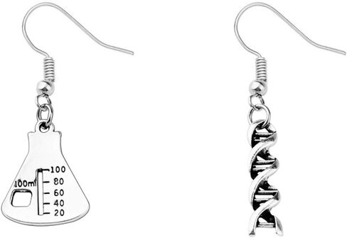 AKTAP DNA Earrings Science Flask Earrings DNA Double Helix Necklace Science Jewelry Chemistry Gifts Chemistry Biology DNA Lab Tech Charm Y Necklace in Saudi Arabia