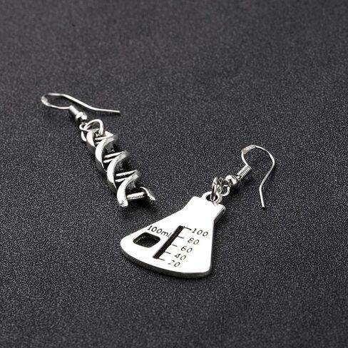 AKTAP DNA Earrings Science Flask Earrings DNA Double Helix Necklace Science Jewelry Chemistry Gifts Chemistry Biology DNA Lab Tech Charm Y Necklace in Saudi Arabia