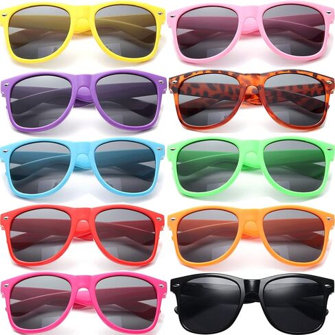 نظارات شمسية نيون مجموعة من 10 نظارات شمسية للأطفال للكبار من مستلزمات الحفلات الكلاسيكية الكلاسيكية للجنسين من مجموعة من 10 in Kuwait