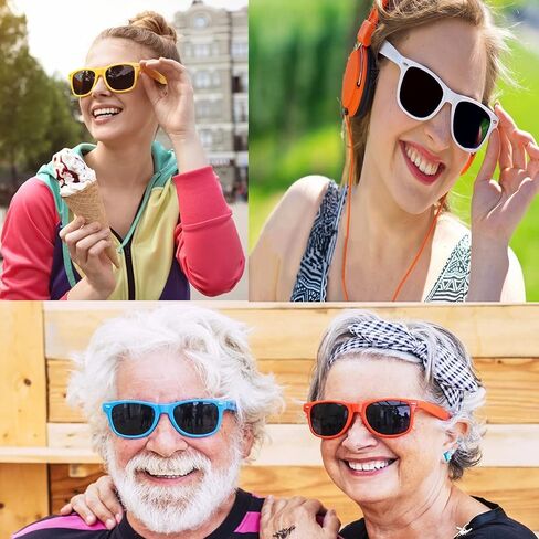 نظارات شمسية نيون مجموعة من 10 نظارات شمسية للأطفال للكبار من مستلزمات الحفلات الكلاسيكية الكلاسيكية للجنسين من مجموعة من 10 in Kuwait