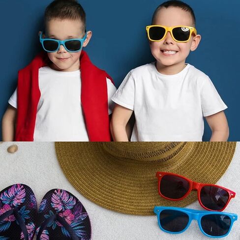 نظارات شمسية نيون مجموعة من 10 نظارات شمسية للأطفال للكبار من مستلزمات الحفلات الكلاسيكية الكلاسيكية للجنسين من مجموعة من 10 in Kuwait