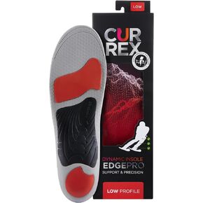 CURREX EdgePro Thermo Regulating Ski Boot Insoles for Snowboarding, Skiing, & Winter Sports – Ski Boot Inserts with Shock Absorbing Cushioning – for Men & Women – Low Arch, XL