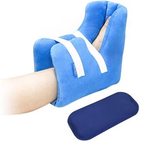 Heel Protector Cushion for Pressure Sores Foot Heel Protectors Offloading Boot for Diabetic Foot Ulcers Heel Protector Pillow for Bed Sores with Cooling Gel Pack Pressure Relieving Cushion (1PCS)