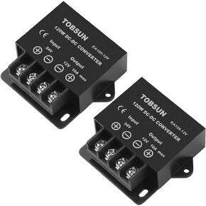 2 Pcs DC 24V to DC 12V 10A 120W Step Buck Converter, Voltage Regulator Reducer, Down Power Converter, Mini Module for Car Low Voltage Transformer, 24V to 12V 10A Converter