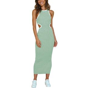 فستان نسائي مثير من Nhicdns بدون أكمام مكشوف الظهر Y2k متوسط ​​الطول محبوك فساتين حفلات الكوكتيل المسائية in Kuwait