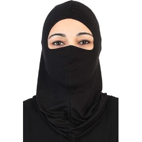 Aisha's Design Instant Turban 95% Cotton Inner Bonnet Ninja Cap, Slip on Hijab Scarf, Balaclava Wind-Resistant Face Mask
