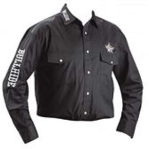 Men's PBR Embroidered Black Western Shirt