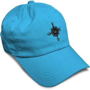 Soft Baseball Cap Nautical Compass Embroidery Boats Cotton Dad Hats for Men & Women