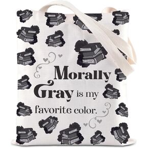 KUIYAI Romance Novel Enthusiast Tote Bag Reader Handbag Enemies to Lovers Gift Morally Gray is My Favorite Color Canvas Bag