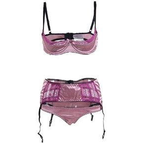 The Crafty Owl Women Set Bra+Garter belt +Panty Perfect for Weddings/Valentines/Birthday/Special Occasions