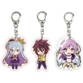 EBTY DREAMS Inc. - Set of 3 No Game, No Life Zero Acrylic Keychain Sora, Shiro, Jibril v1