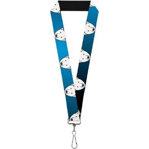 Buckle-Down Lanyard-1.0"-Polar Bear Repeat Black/Blue Fade