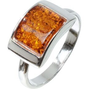 Sterling Silver and Baltic Honey Amber Ring Sunniva
