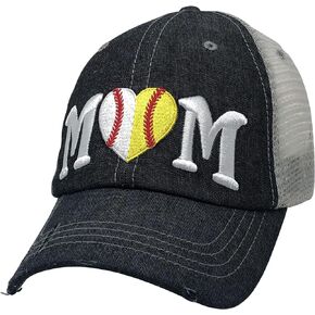 Cocomo Soul Womens Ball Mom Hat | Baseball/Softball Mom Hat | Baseball Softball Mom Cap | Baseball MOM Hat | Softball MOM Hat | 404 Dark Grey