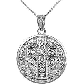 925 Sterling Silver Reversible Irish Blessing Pendant Necklace