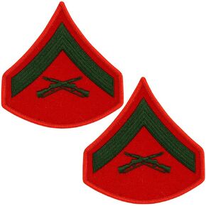 USMC Lance Corporal Rank Green on Red