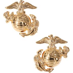 Polished Gold Marine Corp Globe & Anchor Military Insignia