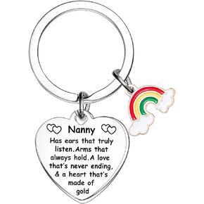 BESPMOSP Nanny Keychain Nanny Christmas Birthday Gifts Nanny Gifts Nanny Appreciation Gifts from Granddaughter Granddson  Nanny Mothers Day Gifts