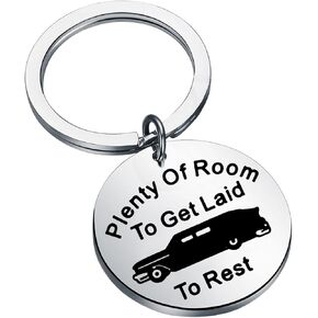 PLITI Funeral Director Gift Mortician Gift Cremator Gift Plenty Of Room To Get Laid To Rest Funny Hearse Keychain