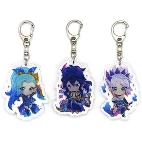 EBTY DREAMS Inc. - Set of 3 League LOL Acrylic Keychain Spirit Blossom Riven, Vayne, Thresh