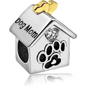JMQJewelry House Dog Mom Heart Love Birthstone Charms Fits Pandora Bracelets Mother Daughter Son Grandma Wife Sister Jewelry
