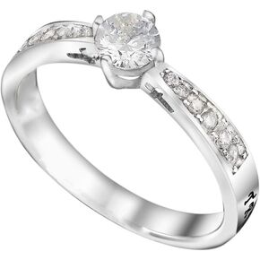 True Love Waits Message on a Stunning Majesty Ring Large Brilliant Center Stone with Smaller Sparkling Riser Stones High Polished Stainless Steel Purity Ring