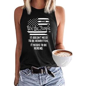 Woffccrd Womens American Flag Popsicle Tank Tops Sleeveless 4th of July Funny Graphic Tee Tank Tops