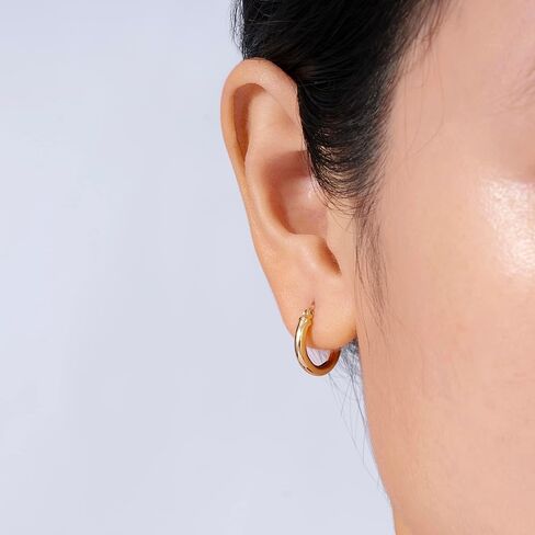 Amazon Essentials 14K Gold or Rhodium Plated Full Round Hoop Earrings in Saudi Arabia