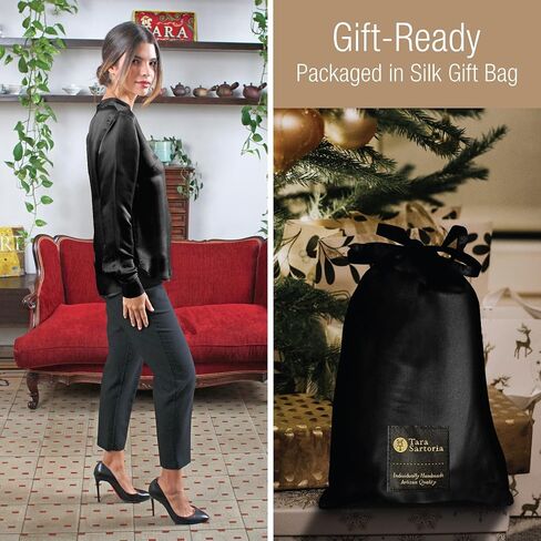 Luxury Artisan Silk Blouse Tunic Long Sleeves, Pure Silk Shirts For Women in Saudi Arabia