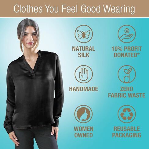 Luxury Artisan Silk Blouse Tunic Long Sleeves, Pure Silk Shirts For Women in Saudi Arabia