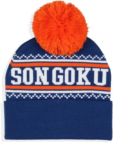Dragon Ball Z Anime Son Goku Cuffed Pom Beanie Hat Blue in Saudi Arabia