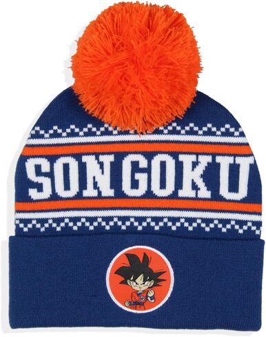 Dragon Ball Z Anime Son Goku Cuffed Pom Beanie Hat Blue in Saudi Arabia