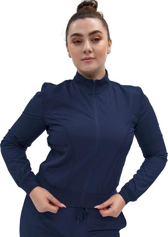 Fubu Women's Zip Front Warm-Up Scrub Jacket Medical Nursing Uniform in Saudi Arabia