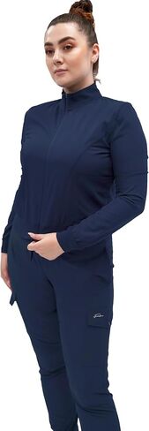 Fubu Women's Zip Front Warm-Up Scrub Jacket Medical Nursing Uniform in Saudi Arabia