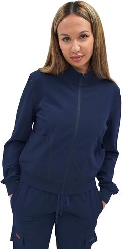 Fubu Women's Zip Front Warm-Up Scrub Jacket Medical Nursing Uniform in Saudi Arabia