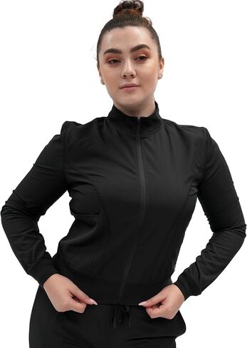 Fubu Women's Zip Front Warm-Up Scrub Jacket Medical Nursing Uniform in Saudi Arabia