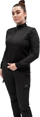 Fubu Women's Zip Front Warm-Up Scrub Jacket Medical Nursing Uniform in Saudi Arabia