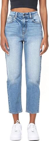 Cello Jeans Women's Juniors High Rise Classic Crop Straight Leg Denim in Saudi Arabia
