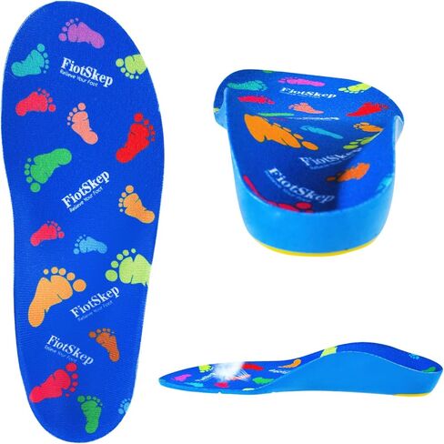 FiotSkep Kids Orthotics نعال داعمة للقوس العالي، التهاب اللفافة الأخمصية، أقدام مسطحة، حشوات من إسفنج البولي يوريثان تخفف آلام قدم الأطفال، وسادة جل لألم الكعب (3-7 أشهر للأطفال الصغار) in Saudi Arabia