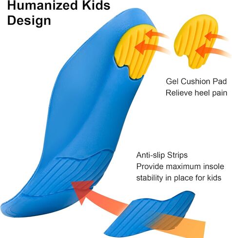 FiotSkep Kids Orthotics نعال داعمة للقوس العالي، التهاب اللفافة الأخمصية، أقدام مسطحة، حشوات من إسفنج البولي يوريثان تخفف آلام قدم الأطفال، وسادة جل لألم الكعب (3-7 أشهر للأطفال الصغار) in Saudi Arabia