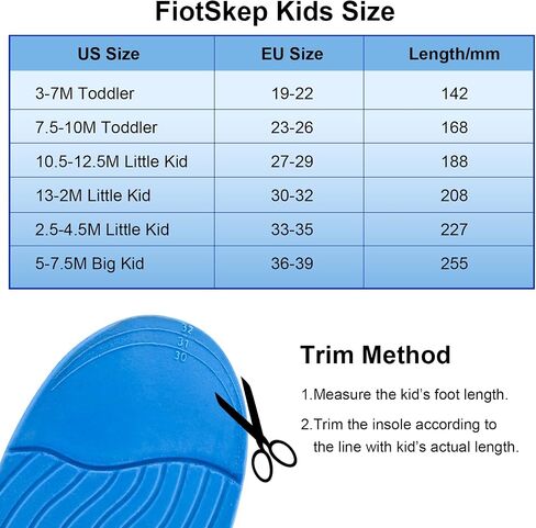FiotSkep Kids Orthotics نعال داعمة للقوس العالي، التهاب اللفافة الأخمصية، أقدام مسطحة، حشوات من إسفنج البولي يوريثان تخفف آلام قدم الأطفال، وسادة جل لألم الكعب (3-7 أشهر للأطفال الصغار) in Saudi Arabia
