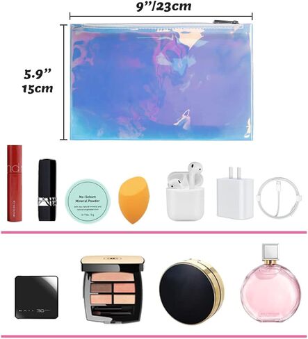 حقائب مستحضرات التجميل المجسمة من بيشيربين، 3 قطع من حقائب مكياج قزحية مع سحاب للمنزل والمكتب وحقيبة حفاضات in Kuwait