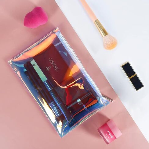 حقائب مستحضرات التجميل المجسمة من بيشيربين، 3 قطع من حقائب مكياج قزحية مع سحاب للمنزل والمكتب وحقيبة حفاضات in Kuwait